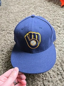 Milwaukee Brewers New Era Team Issued Game Worn #68 Classic Hat Cap Blue • 7 1/4 - Picture 1 of 7