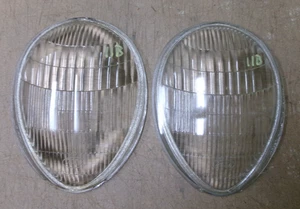 1939 FORD DELUXE CAR HEADLIGHT LENSES ORIGINALS HOT ROD COUPE SEDAN - Picture 1 of 8