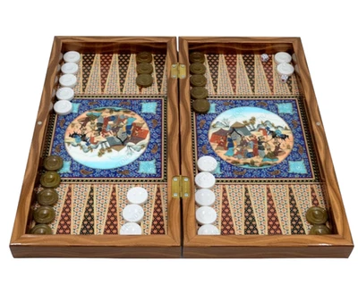 Backgammon Set Handmade Khatam Persian Wood Game Board 19.6" 🎁Christmas Gift - Image 1 of 4