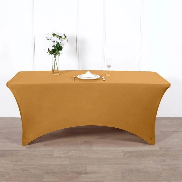 6 pcs 8 ft RECTANGLE SPANDEX STRETCH TABLE COVERS Fitted Tablecloths Catering - Image 1 of 1