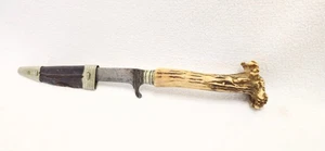 Cuchillo tradicional 21 cm alrededor de 1900 mango de cuerno Baja Baviera, usado - Imagen 1 de 10