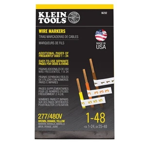 1 pc Klein Tools 56252 Wire Marker Book, 277/480V 3 Phase 1-48 - Picture 1 of 1