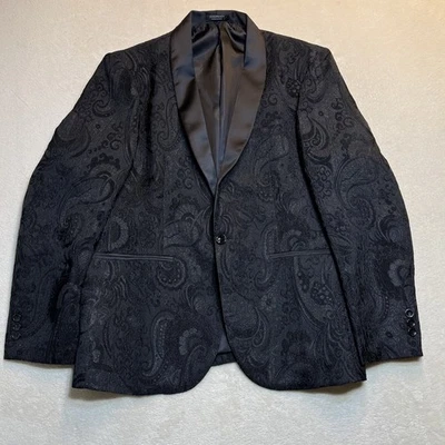 COOFANDY Floral Tuxedo Jacket Paisley Shawl Lapel Suit Blazer Men’s L Wedding - Image 1 of 4