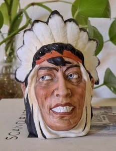 Antik ERNST BOHNE & SOHNE Porzellan Indianer Häuptling Kopfbedeckung Becher Tasse Germany 5" - Bild 1 von 11