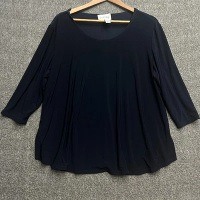 Joseph Ribkoff Top Womens 20 Blue Pullover Stretch Casual Work Comfy Plus Shirt - Image 1 of 4