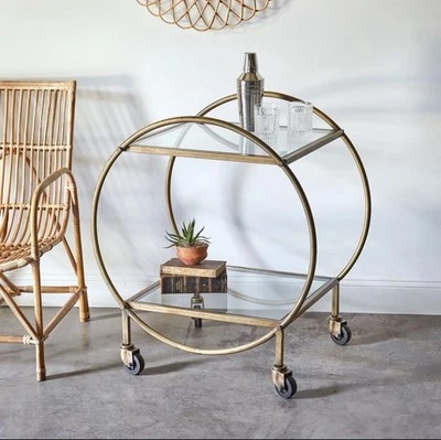 Elegant Bronze & Glass Bar Cart - Entertain in Style! - Image 1 of 3