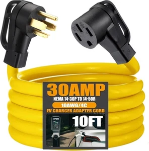 Cable adaptador cargador EV NEMA 14-30P a 14-50R 10 pies secadora de 30 amperios - Imagen 1 de 4