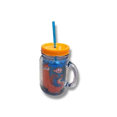 Taza de viaje Disney Finding Dory & Nemo Jelly Jar taza de plástico pajita Foto 1 de 4