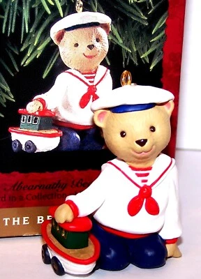 1993 NUEVO adorno de oso con sello de Navidad Abearnathy the Bearers Never Displa Foto 1 de 4