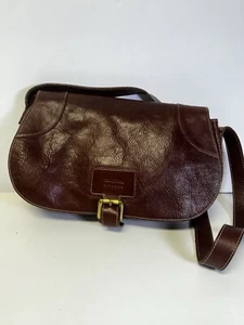 Claudia Firenze Cinnamon Brown Leather 7.5 x 12 x 3.25 Inch Shoulder Bag Italy - Picture 1 of 7