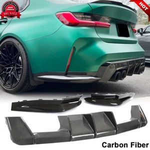 Alerón labial difusor difusor de parachoques trasero de carbono real para BMW G80 M3 2021UP - Imagen 1 de 11