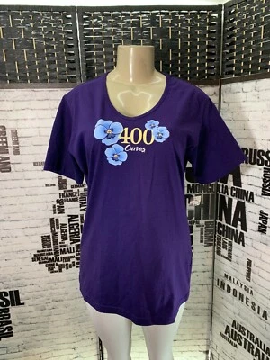  Camiseta Curves L púrpura floral cuello redondo manga corta Foto 1 de 4