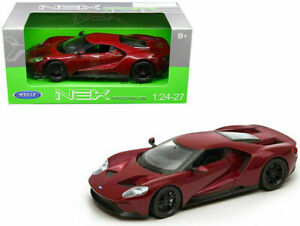 Box damaged FORD GT 2017 1/24 Scale Model Toy Car Metal Cars Metal Miniature Red