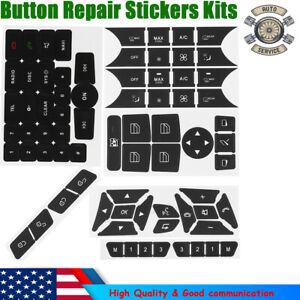 For Mercedes Benz V2 AC Climate Window Door Button Repair Kit Decals Stickers