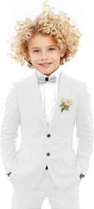 Boy Summer Lightweight Linen Suit Set Blazer Pants Cute Stylish for Wedding Ring - Picture 1 of 36