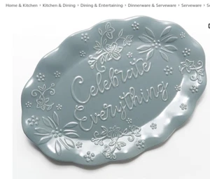 Temp-tations Limited Edition 16" Celebration Platter Slate Blue NEW - Picture 1 of 1