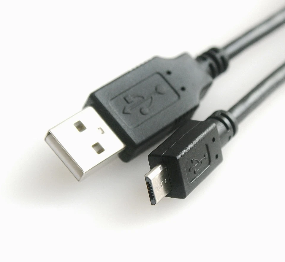 50cm USB 2.0 Micro B-Stecker Daten-Kabel Ladekabel kurz schwarz Handy Hi-Speed  - Bild 1 von 1
