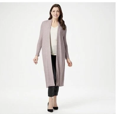 Colección Lisa Rinna - Cárdigan plumero frente abierto - Gris - Grande Foto 1 de 4