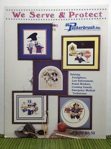 Police Fire Fighter Postal EMT Counted Cross Stitch Patterns Puckerbrush PB-30 - Picture 1 of 7