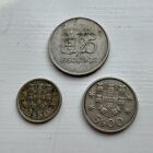 Portugese 2,50 Escudos, 5 Escudos And 25 Escudos Coins, Circulated