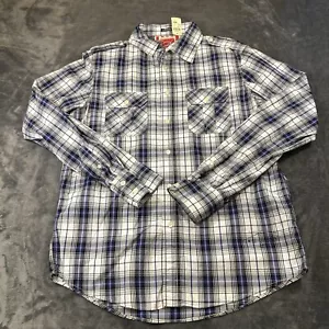 Jachs Shirt Mens Extra Large Blue White Plaid Button Up Long Sleeve Work New - Picture 1 of 10