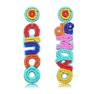 Cinco De Mayo Summer Earrings for Women Beaded Fiesta Taco Cactus Hector Pepper - Picture 1 of 5