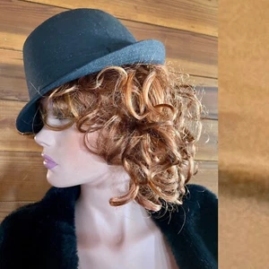 Vintage 90’s FEDORA Style Black Felt Hat One-Size - Picture 1 of 10