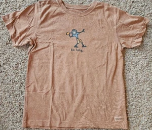 LIFE IS GOOD Boy's Youth XL 12-14 Brown Football Short Sleeve Shirt - EUC - Picture 1 of 2