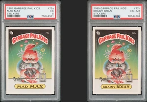 1985 Garbage Pail Kids Mad Max 72a Brainy Brian 72b - Picture 1 of 1