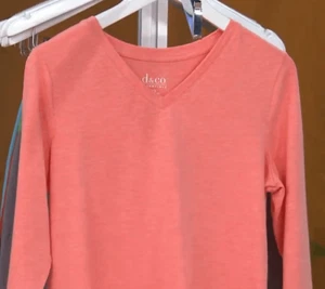 Denim & Co Women 3X Essentials Perfect Jersey Heathered 3/4 Sleeve Top Coral NWT - Picture 1 of 6