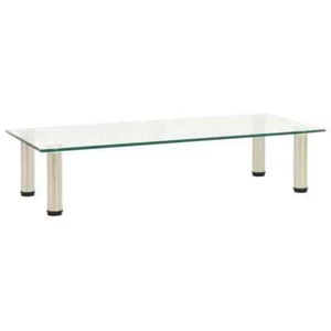 vidaXL TV Stand Transparent 80x35x17 cm Tempered Glass - Picture 1 of 5