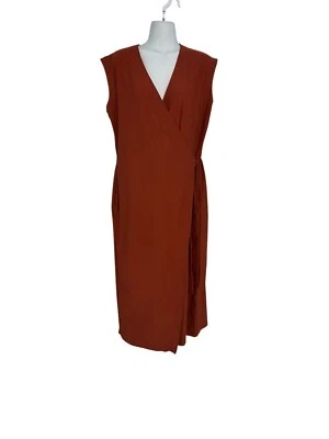 Комбинезон Eileen Fisher Deep Pekoe моющийся креповый с запахом спереди размер средний 228 долл. США - Изображение 1 из 2