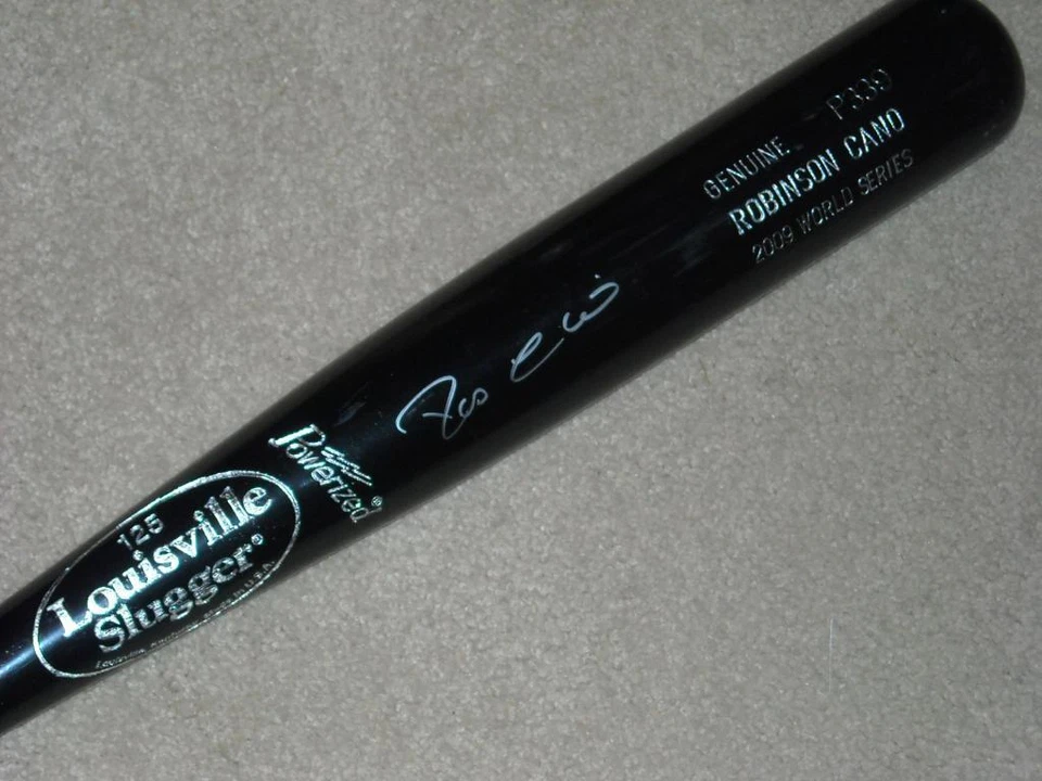 Robinson Cano H&B Serie Mundial 2009 Firmado Juego Bate New York Yankees Foto 1 de 1