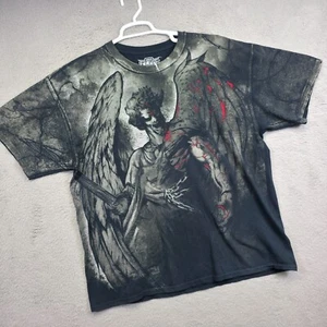 MMA Elite Shirt Mens XL Black Crew Neck Angel Graphics Mixed Martial Art Tee - Picture 1 of 11