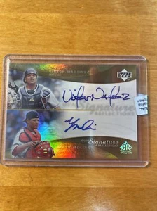 2005 UPPER DECK DUAL SIGNATURE REFLECTIONS VICTOR MARTINEZ YADIER MOLINA AUTO - Picture 1 of 2