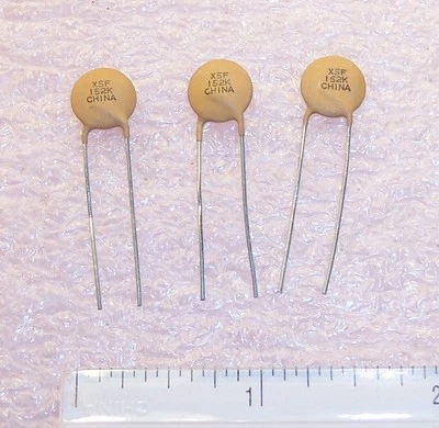 CANTIDAD (50) 1500pf 500V X5F CONDENSADORES DE DISCO CERÁMICO RADIAL D152K39X5FLAAEC BC Foto 1 de 2