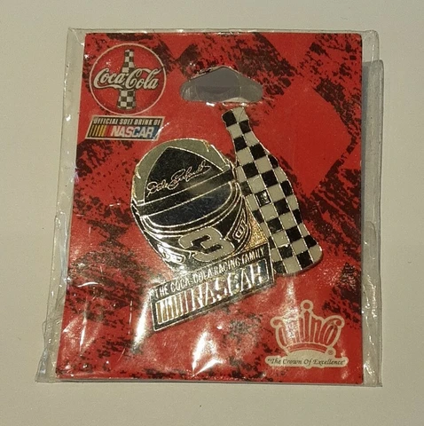 Vintage Dale Earnhardt Coca-Cola Helmet Hat Pin Coca-Cola New Old Stock Cover
