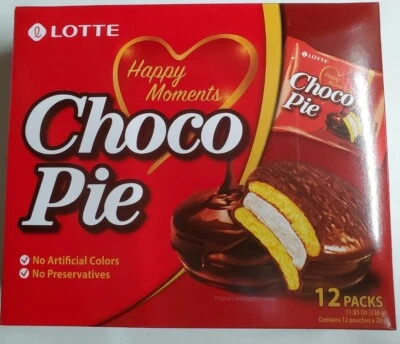 Lotte Choco Pie Chocolate Covered Cake Dessert - 12 pcs 336g - Free US Shipping - Image 1 of 4