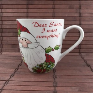 Fitz And Floyd Santa's Big Day I Want Everything Navidad taza de café vacaciones - Imagen 1 de 8