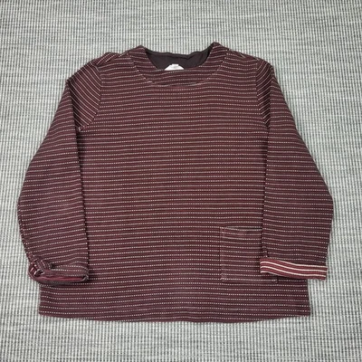 Seasalt Woodlark Top Tunic Sweatshirt Size 16 Burgundy Red Stripe Pocket - Image 1 of 4