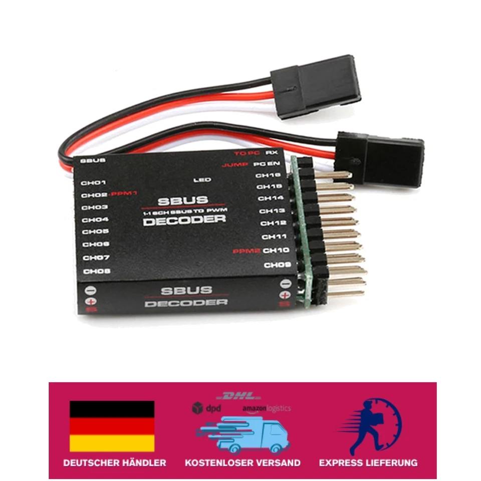 Haoyull 16-Kanal Signaldecoder für Futaba und Frsky - Hochwertiger ABS-Konverter - Bild 1 von 2