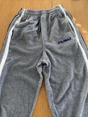 Pantalones deportivos Fubu vintage salón para hombre sueltos holgados años 90’s gris con rayas blancas/azules Foto 1 de 4