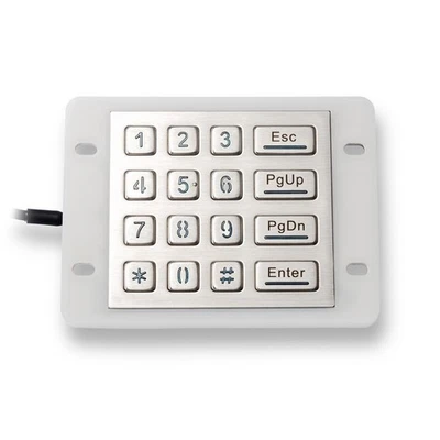 Metal Illuminated IP68 Waterproof Industrial Stainless Steel Backlit Keypad 4x4 - Image 1 of 4