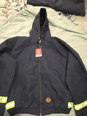 Navy Blue Red Kap Hooded Work Jacket - Image 1 of 4