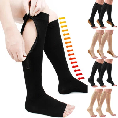 Reißverschluss Reisestrümpfe Kompressionsstrümpfe Stützstrümpfe Thrombose Sports - Bild 1 von 4