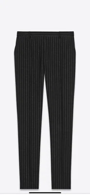 Saint Laurent mens lame striped pants. 52/36. $1090 - Image 1 of 4