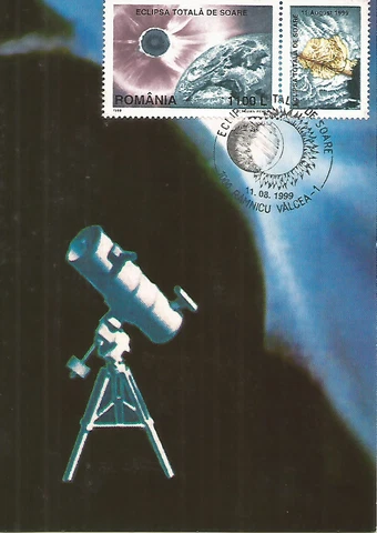 Total Solar Eclipse of the Sun Space Astronomy Romania FDC Maximum Card Cover