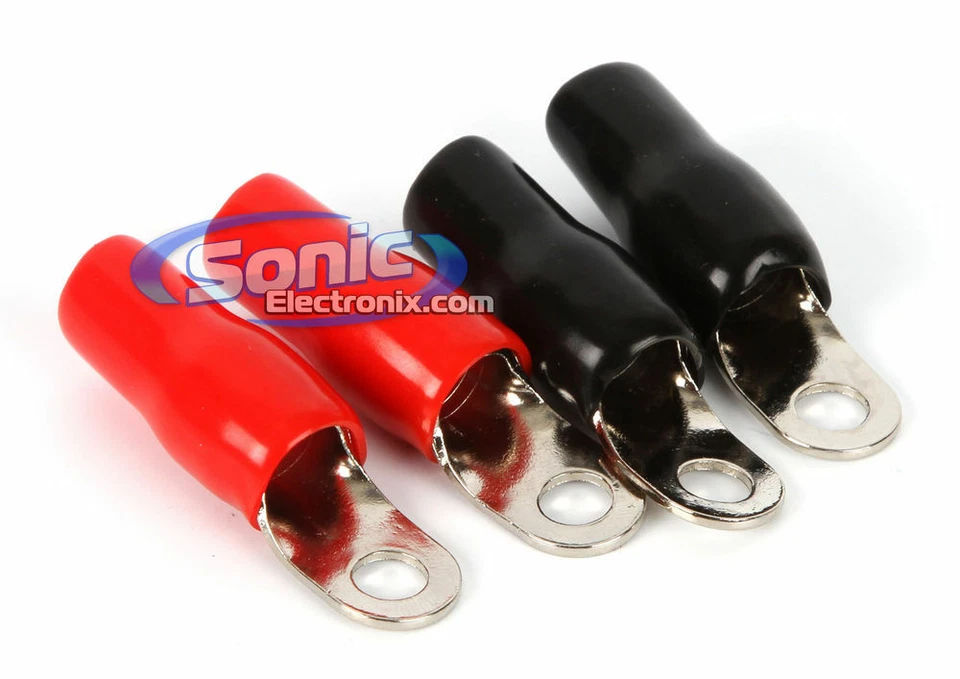 Stinger SPT5144 4 Gauge Input to 1/4" Ring Terminal 4 Pack (2 black, 2 red) - Image 1 of 1