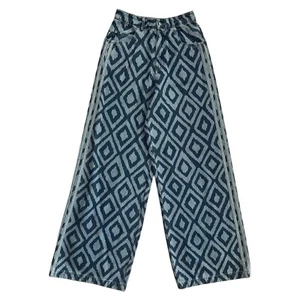 Adidas x Farm Rio Womens Wide Leg Track Pants Jeans 25 Baggy Loose Streetwear - Picture 1 of 15