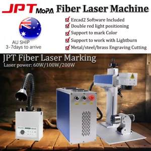JPT Mopa 60W/100W/200W Fiber Laser Marking Cutting Machine Rust Removal Rotary - Foto 1 di 17